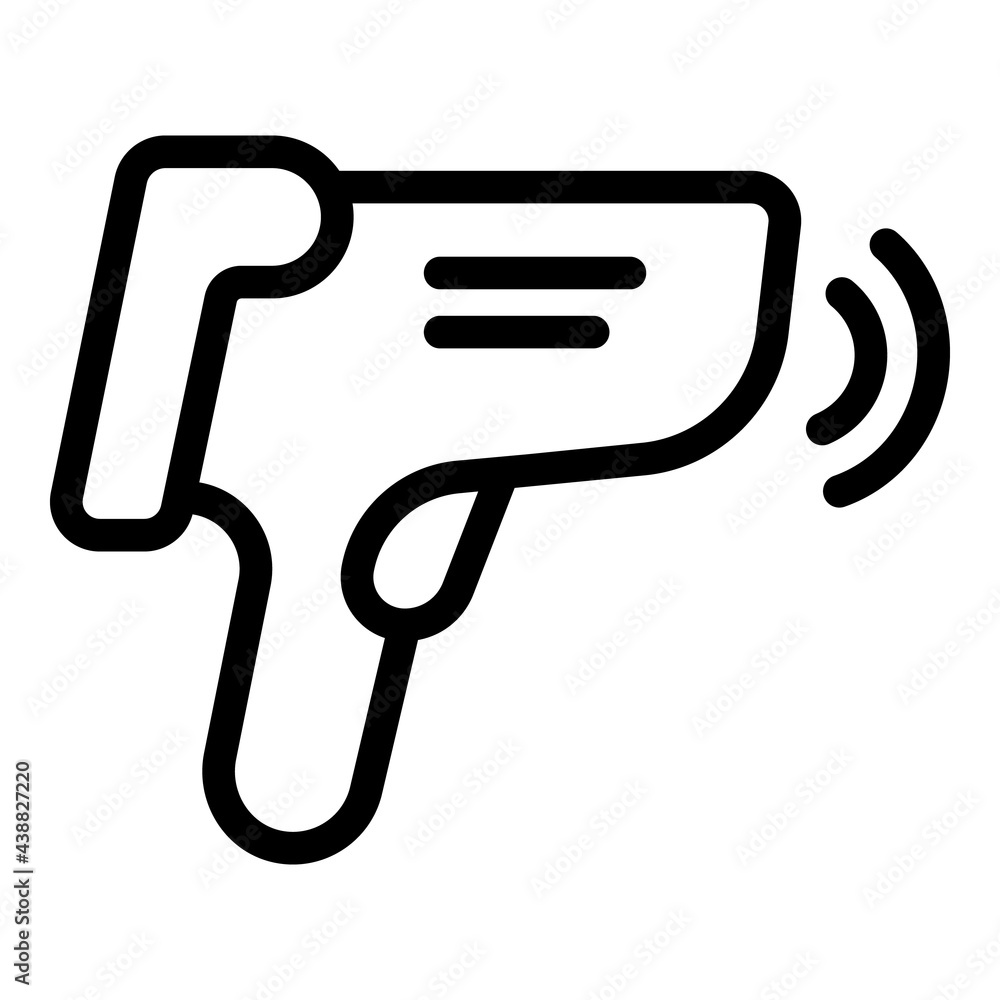 Poster laser thermometer check icon. outline laser thermometer check vector icon for web design isolated on