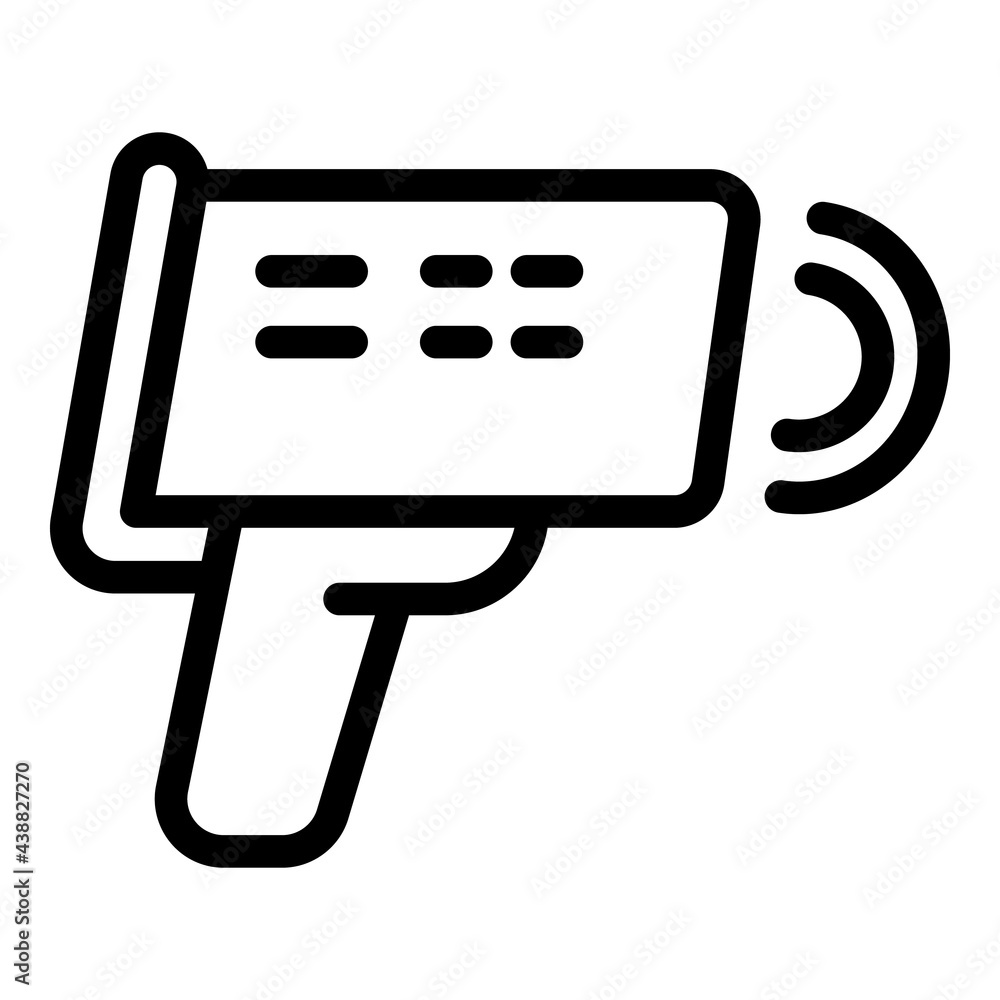 Poster laser thermometer test icon. outline laser thermometer test vector icon for web design isolated on w