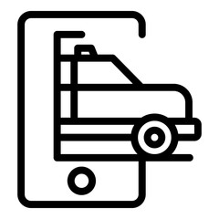 Taximeter phone app icon. Outline Taximeter phone app vector icon for web design isolated on white background