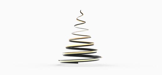 merry christmas card modern 3d minimal tree