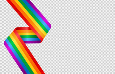 Rainbow LGBT headband isolated on png or transparent  background, Symbol of LGBT gay pride,vector illustration