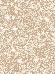 Seamless pattern with Floral motifs in beige tones