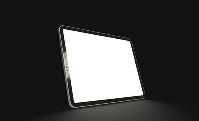 Photo Black tablet computer with blank 3d