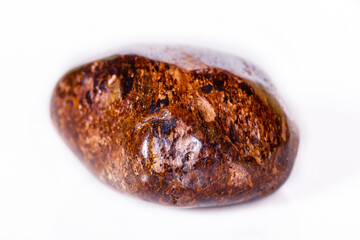 Macro mineral stone Bronze on white background