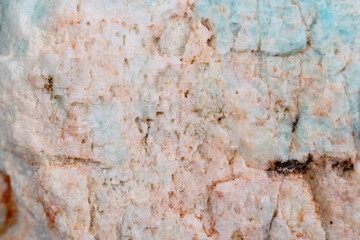 Macro mineral stone Amazonite on black background