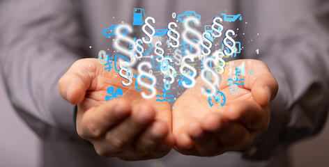 Car insurance concept with car in hands