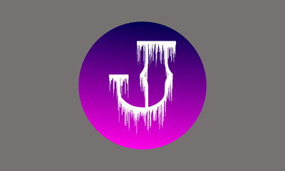 J melted letter logo design. typography vector art