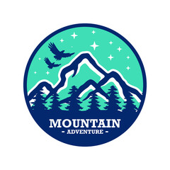 Mountain illustration, outdoor adventure vector