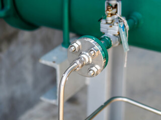 Instrument tube of pressure transmitter in power plant.