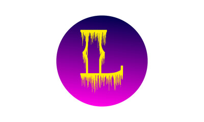L melted letter logo design. typography vector art
