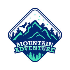 Mountain illustration, outdoor adventure vector