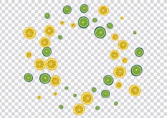 Green Fruit Background Transparent Vector. Drawing Illustration. Grass Fruit Art. Organic Lemon Green Decoration.