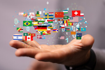 international counties flags - 3D realistic.