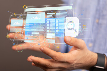 Interface web application in hand