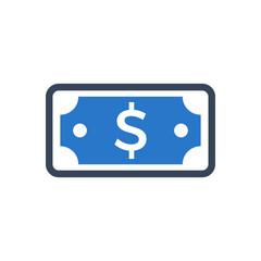 Dollar cash icon vector graphic illustration