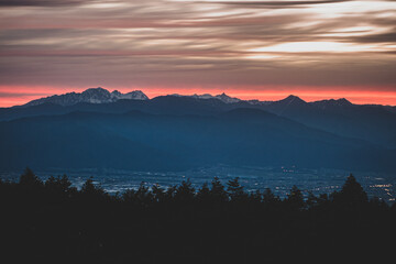 Fototapeta premium sunset in japan alps