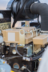 Internal details of portable compressors close-up