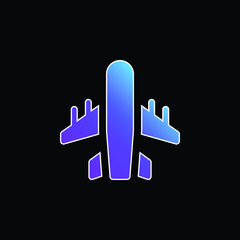 Aeroplane blue gradient vector icon