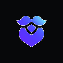 Beard blue gradient vector icon