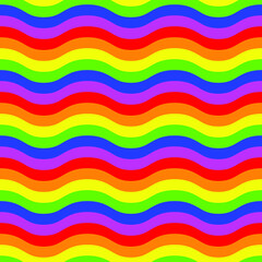 Seamless wallpaper background of wavey rainbow gay pride flag