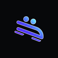 Bobsled blue gradient vector icon