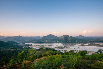 Obraz premium Landscape of Mekong River on sunrise