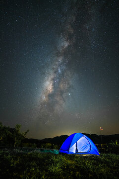 Night sky with Milky Way galaxy