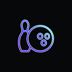 Bowling Ball And Pin blue gradient vector icon