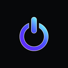 Big Power Button blue gradient vector icon