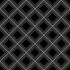 Abstract white square patterns on dark background, Abstract vector wallpaper, Seamless pattern background.