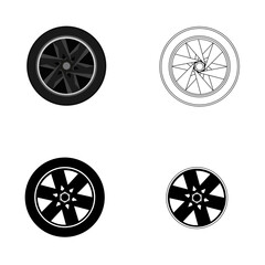 set of car wheel vector on white background - 438837602