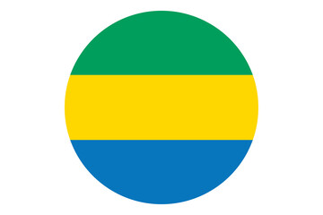 Circle flag vector of Gabon on white background.