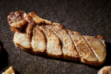Grilled tuna, grilled tuna on a stone plate