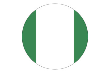 Circle flag vector of Nigeria on white background. - obrazy, fototapety, plakaty