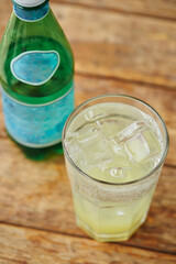 glass of water with ice