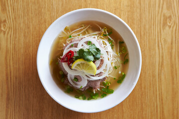 thai noodle soup with shrimp