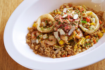 Various seafood fried rice ,Asian food 