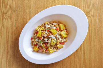 rice with vegetables and meat