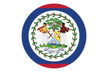 Circle flag vector of Belize on white background.
