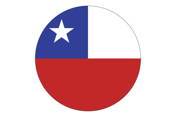 Circle flag vector of Chile on white background.