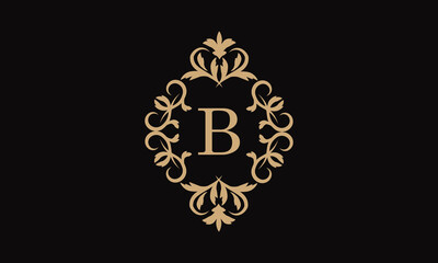 Elegant logo for business. Exquisite company brand icon, boutique. Monogram with the letter B.