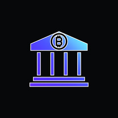 Bank blue gradient vector icon
