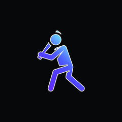 Baseball Player blue gradient vector icon