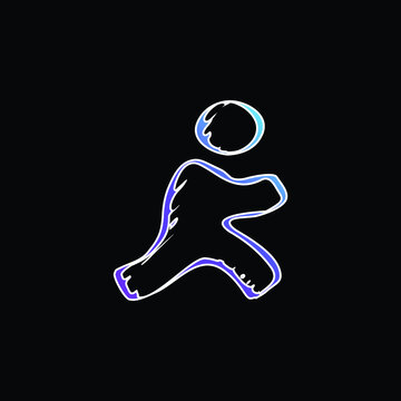 AOL Sketched Logo Variant blue gradient vector icon