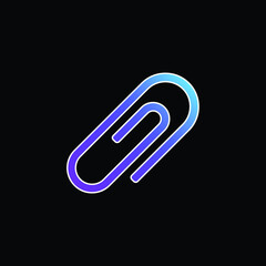 Attach Clipboard Button blue gradient vector icon