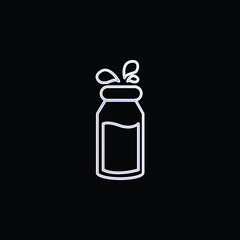 Bottle Of Milk With Droplets blue gradient vector icon
