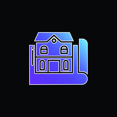 Blueprint blue gradient vector icon