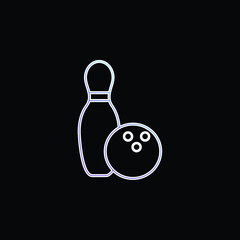 Bowling Bowl And Ball Outline blue gradient vector icon