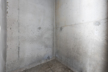 interior of the apartment without decoration in gray colors