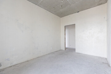 interior of the apartment without decoration in gray colors
